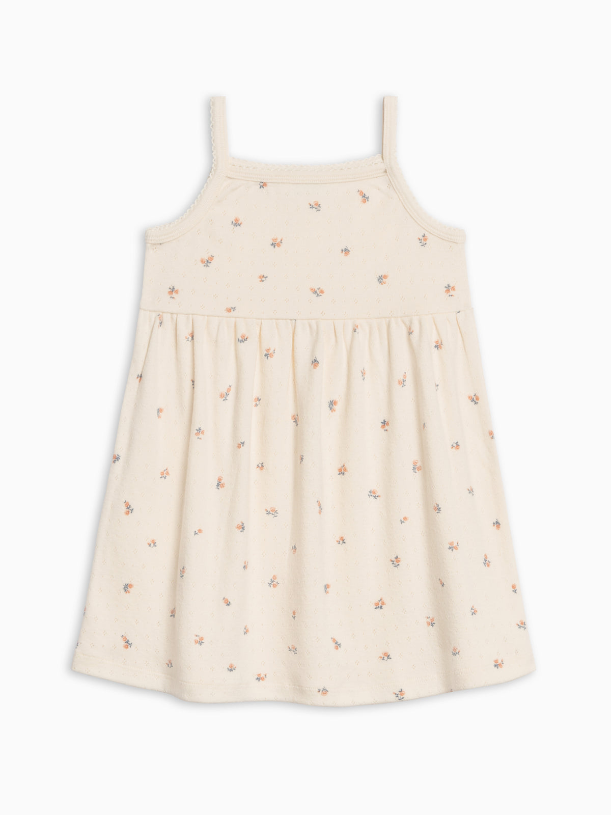 Belle Pointelle Tank Dress - Maris Floral / Ivory + Sea Kids : Dresses : Tanks KENDI by Colored Organics Belle Pointelle Tank Dress - Maris | Colored Organics®