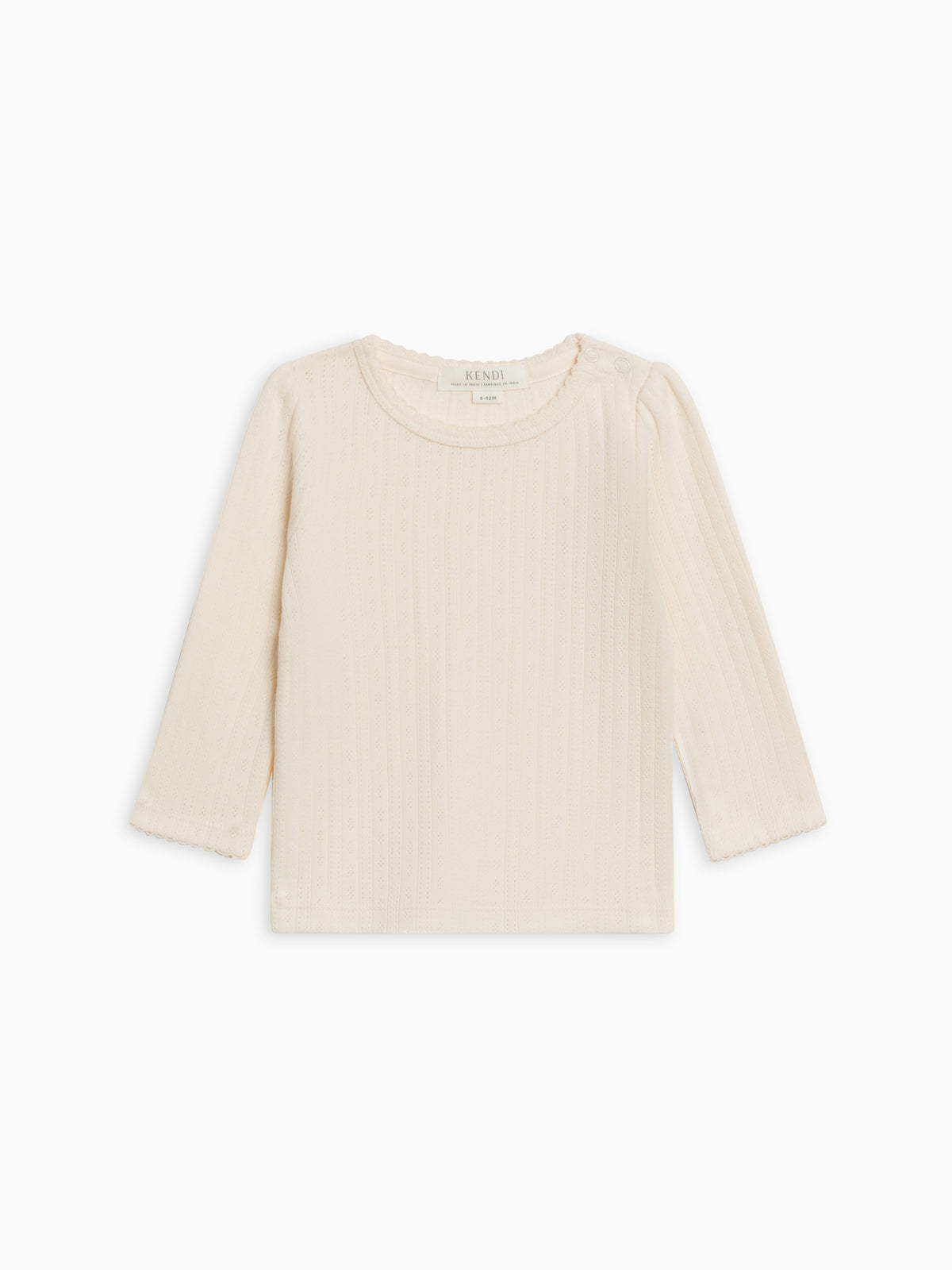 Kate Brushed Back Pointelle Long Sleeve Top Sale : Baby-Kids : Tops : Tees : Long Sleeves KENDI by Colored Organics Kate Brushed Back Pointelle Long Sleeve | Colored Organics®