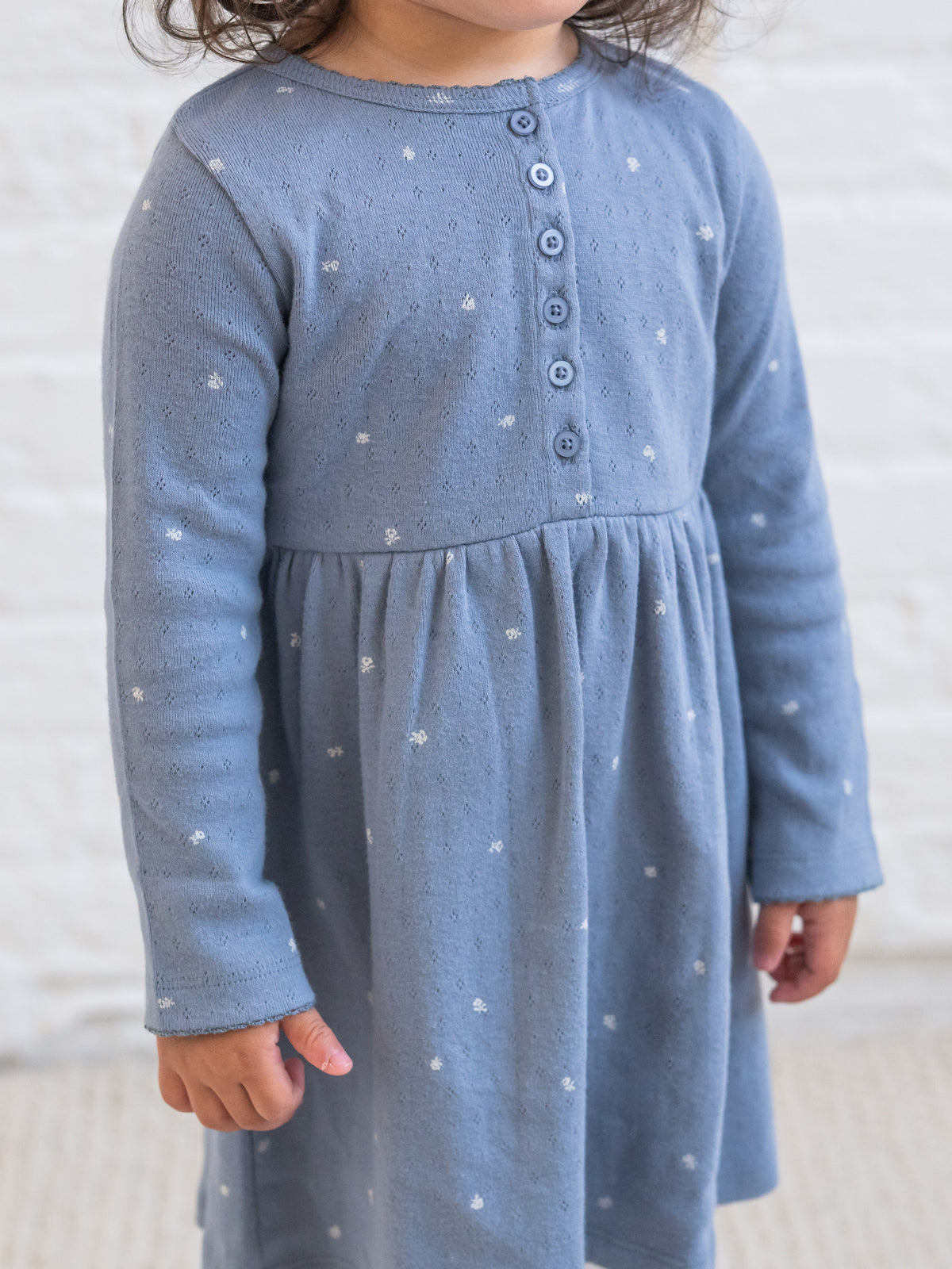 Rita Pointelle Long Sleeve Dress - Macy Bluen