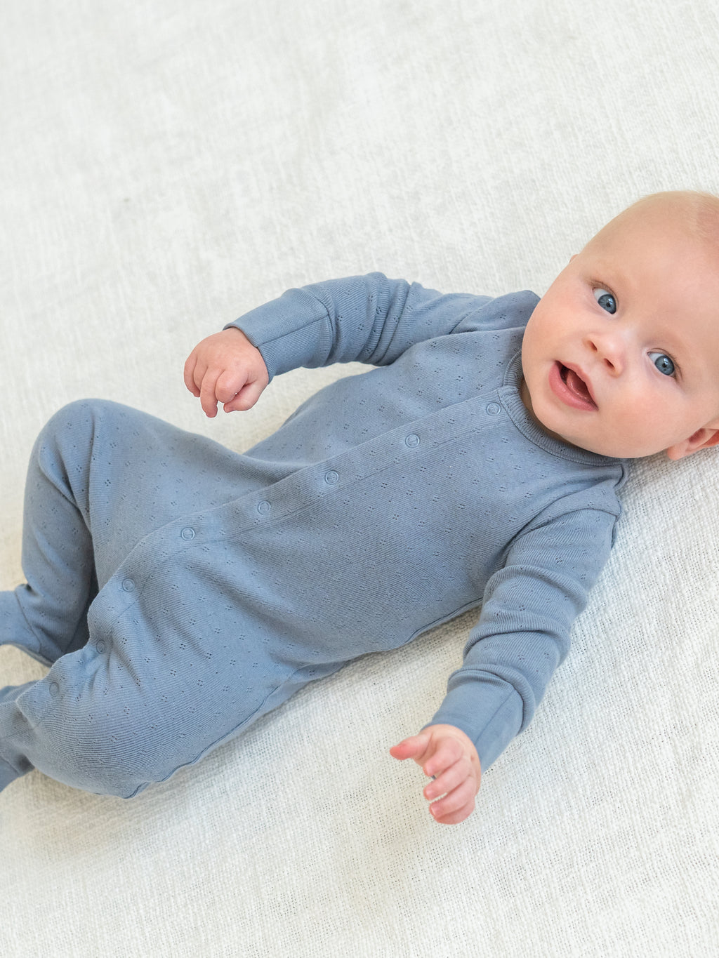 Ciel Pointelle Snap Sleeper - Bluen