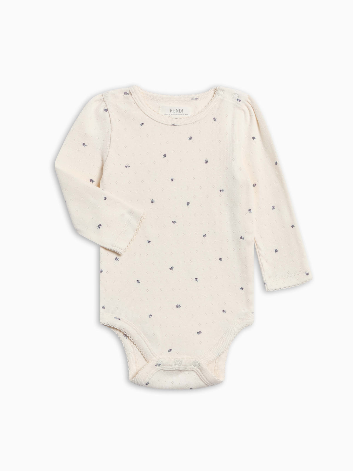Alaina Pointelle Long Sleeve Bodysuit - Fireside
