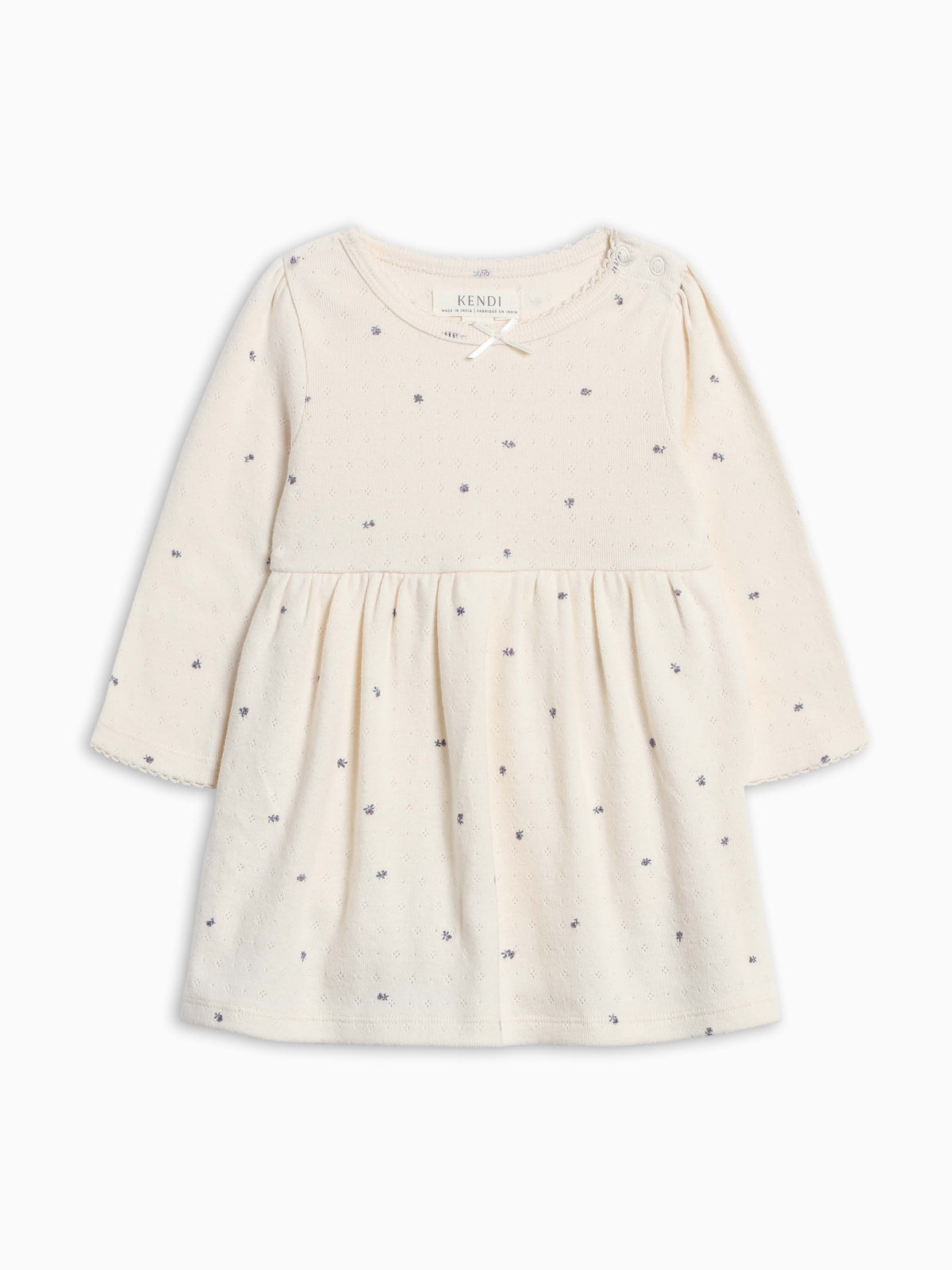 Valerie Long Sleeve Pointelle Bodysuit Dress - Fireside