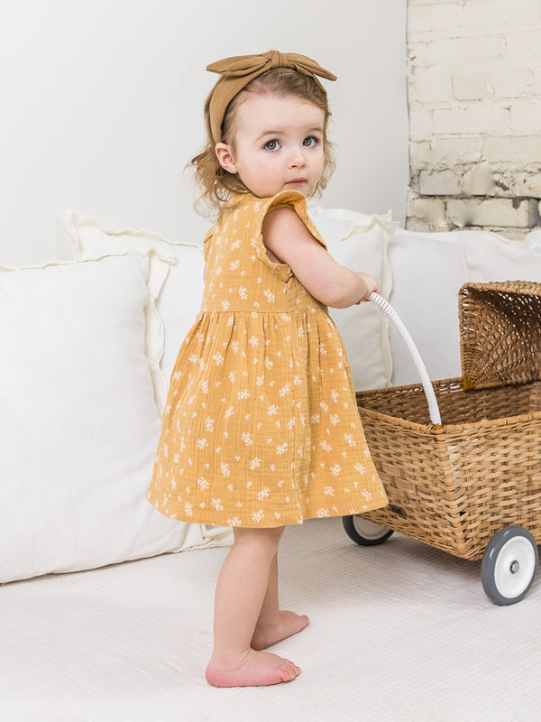 Gia Muslin Ruffle Sleeve Dress