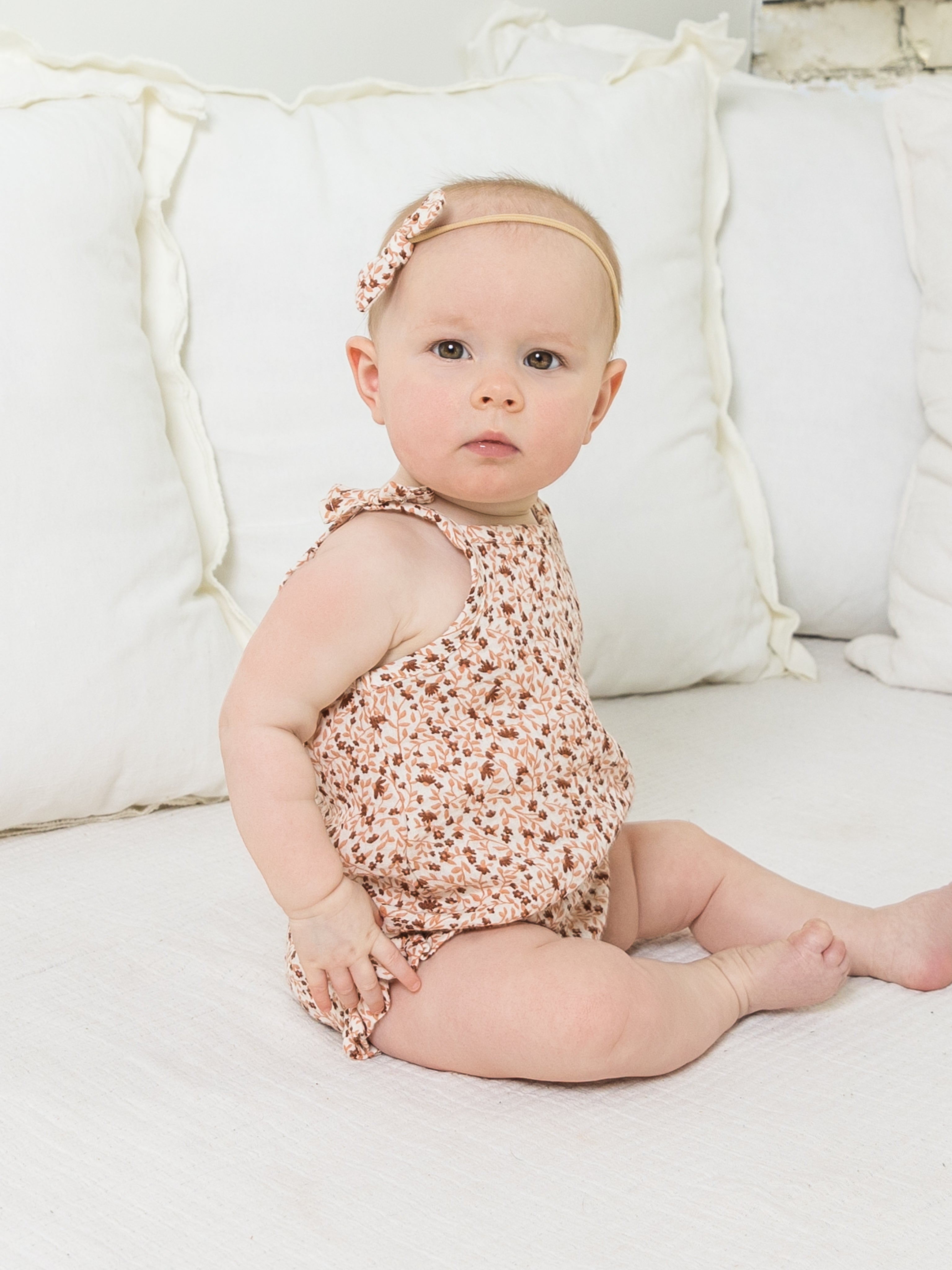 Organic Baby Ada Muslin Ruffle Tank Romper