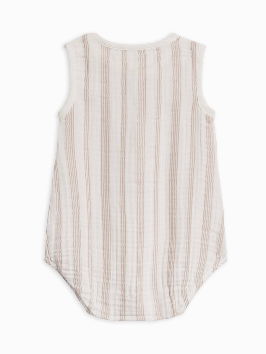 Bowie Muslin Bubble Romper Baby :One Pieces :Rompers :Tanks Kendi Organic Cotton Baby Bowie Muslin Bubble Romper