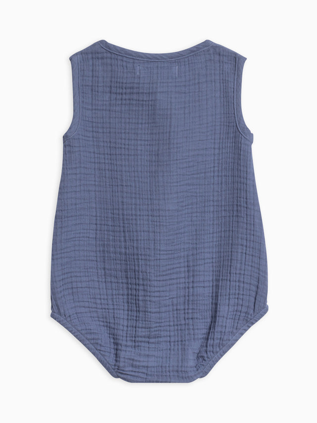 Bowie Muslin Bubble Romper Baby : One Pieces : Rompers : Tanks Kendi Organic Cotton Baby Bowie Muslin Bubble Romper