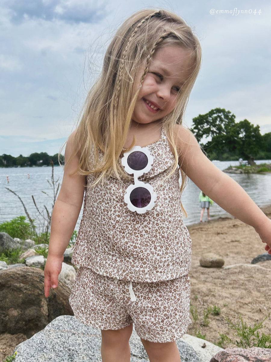 Haven Muslin Tank Set Kids : Set : Bottoms : Shorts : Tops : Tanks Kendi Organic Cotton Kids Haven Muslin Tank Set