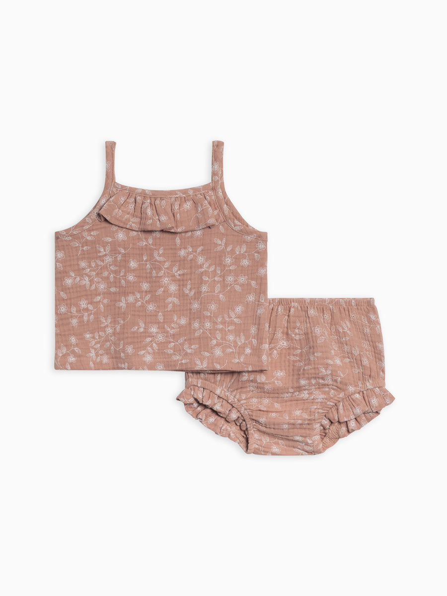 Evie Muslin Tank Set Baby : Set : Tank : Shorts Kendi Organic Cotton Baby Evie Muslin Tank Set