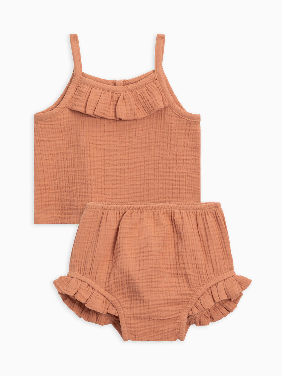 Evie Muslin Tank Set Baby-Kids : Set : Tank : Shorts Colored Organics Organic Baby Evie Muslin Tank Set