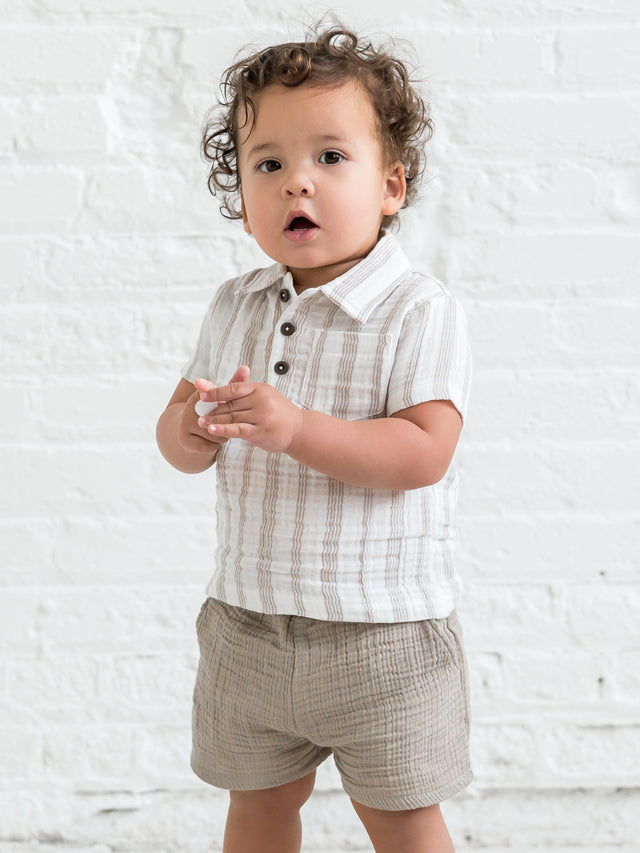 Jude Muslin Shorts Baby-Kids : Bottoms : Shorts Kendi Organic Cotton Baby and Kids Jude Muslin Shorts