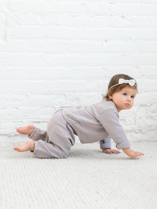 Marley Muslin Jacket Baby: Tops : Cardigans : Long Sleeves Kendi Organic Cotton Baby Marley Muslin Jacket