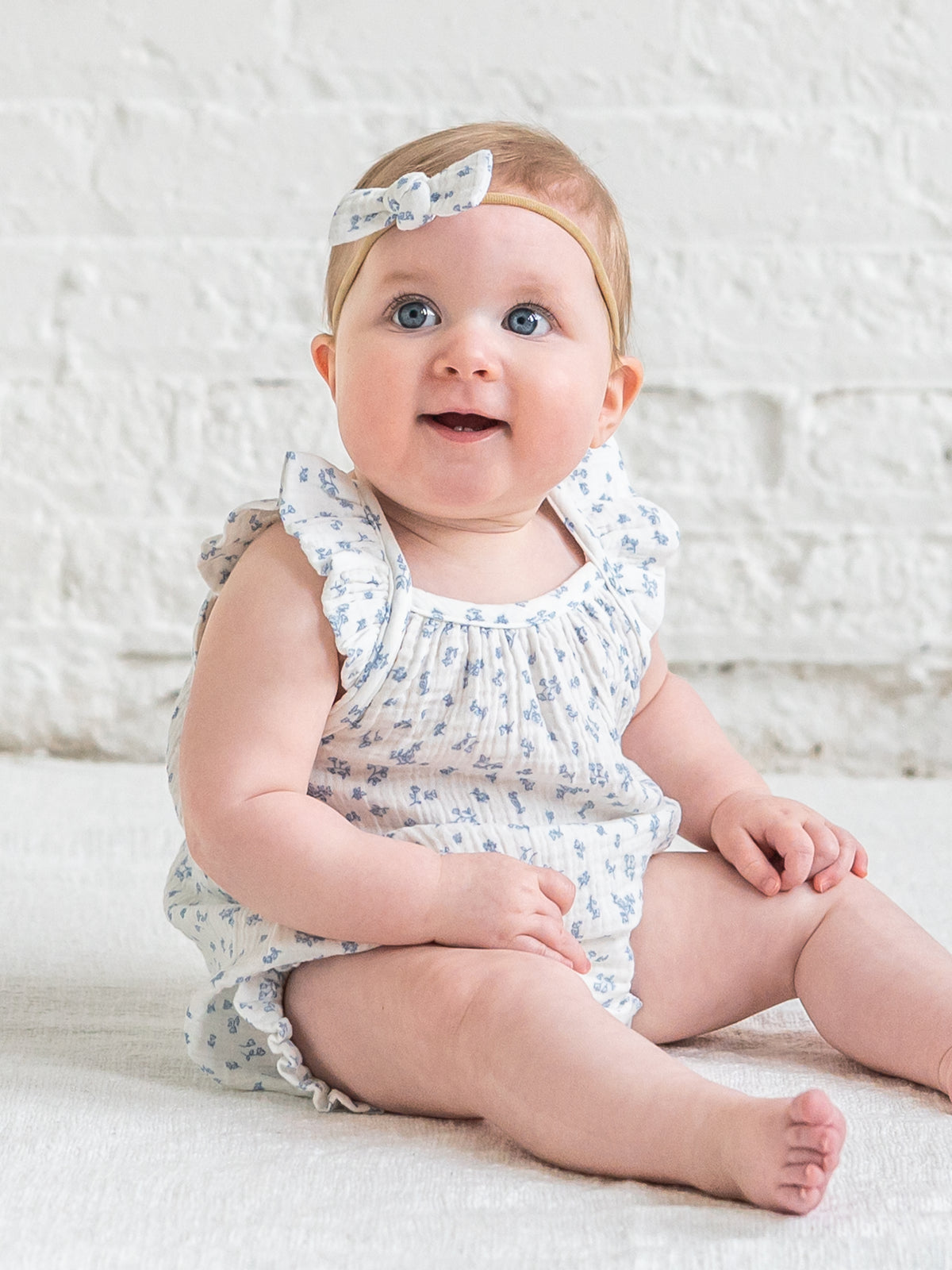 Sandra Muslin Tank Bubble Romper - Rosebay Floral / Coconut + Sea Baby : One Pieces : Rompers : Tanks KENDI by Colored Organics Sandra Muslin Tank Bubble Romper | Colored Organics®