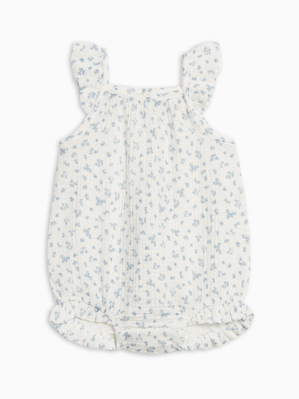 Sandra Muslin Tank Bubble Romper - Rosebay Floral / Coconut + Sea