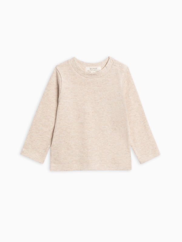 Mesa Waffle Knit Long Sleeve Top Baby-Kids : Tops : Tees : Long Sleeves Kendi Organic Cotton Baby and Kids Mesa Waffle Knit Long Sleeve Top