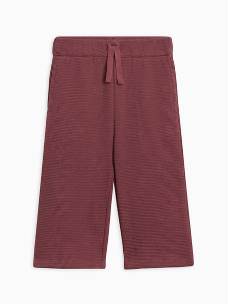 Clove Waffle Knit Straight Leg Pants - Mulberry / 0-3M