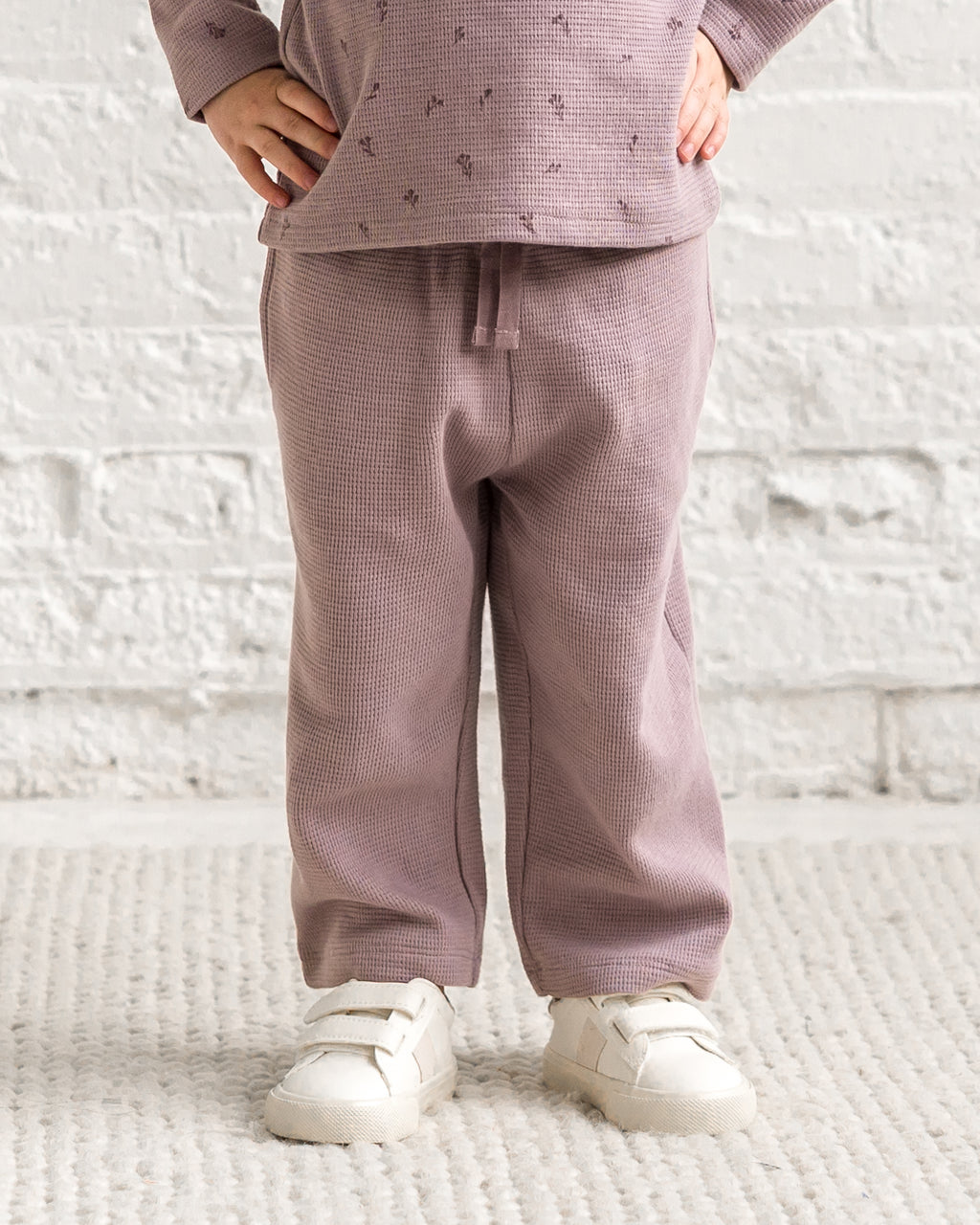Clove Waffle Knit Straight Leg Pants Sale : Baby-Kids : Bottoms : Joggers KENDI by Colored Organics Clove Waffle Knit Straight Leg Pants | Colored Organics®