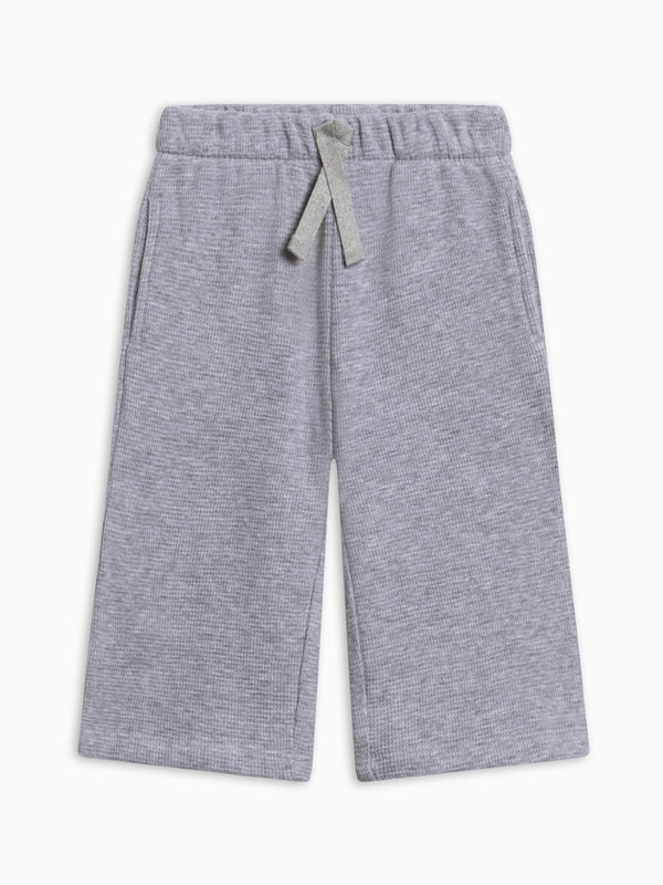 Clove Waffle Knit Straight Leg Pants - Ashen