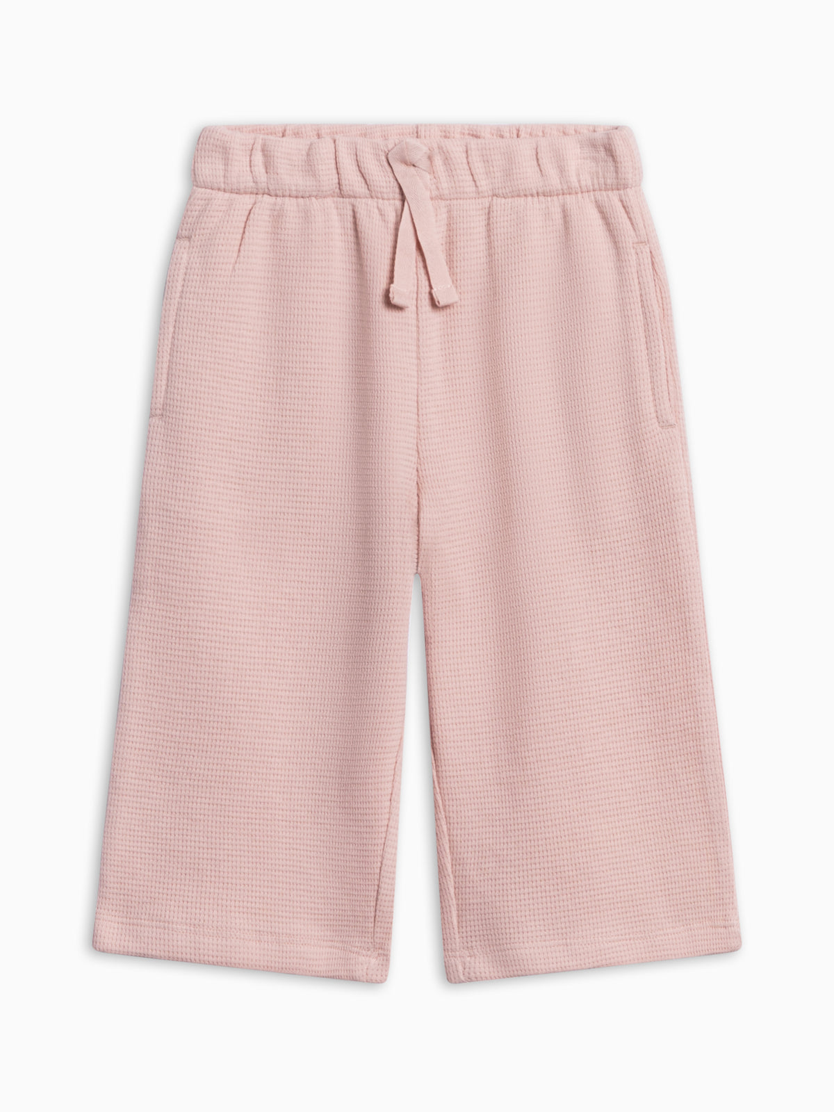 Clove Waffle Knit Straight Leg Pants - Petal Pink Baby-Kids : Bottoms : Joggers KENDI by Colored Organics Clove Waffle Knit Straight Leg Pants | Colored Organics®