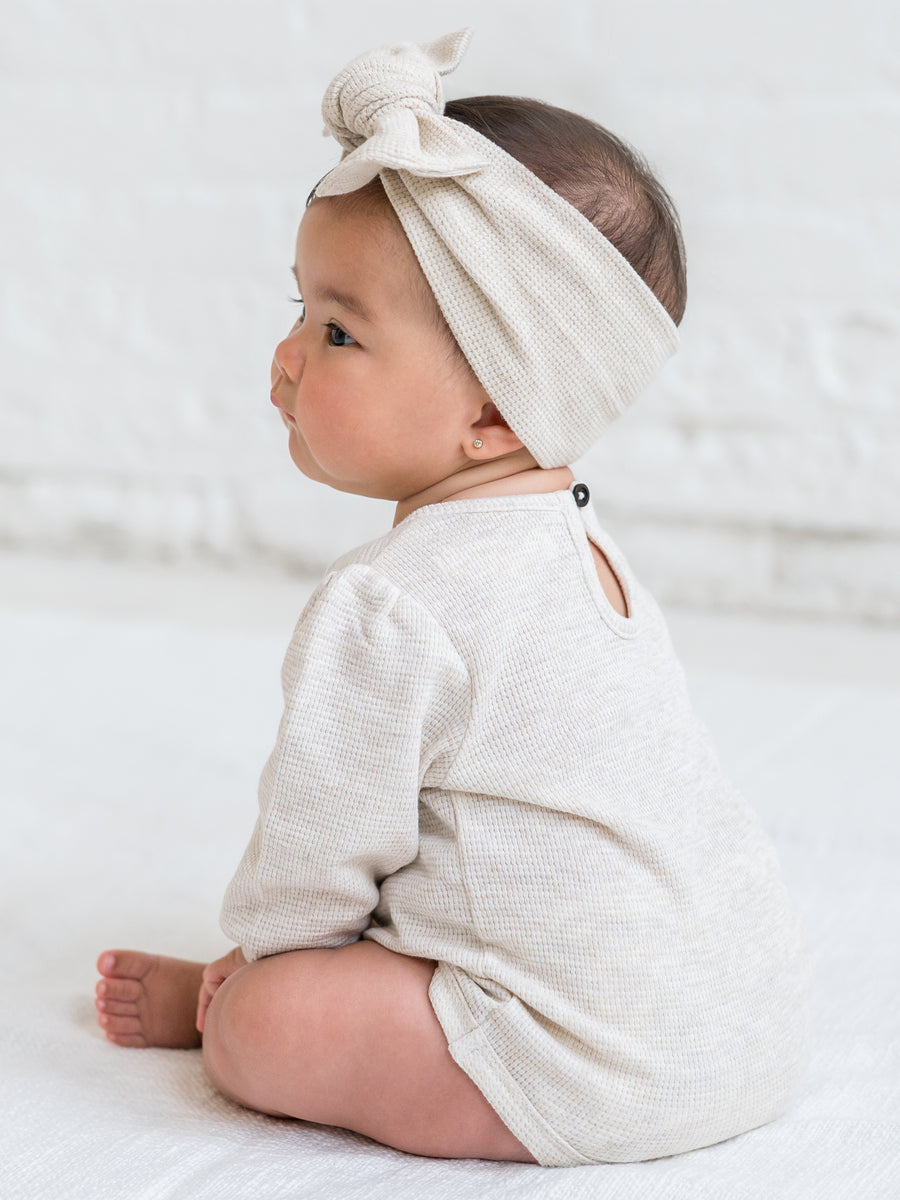 Jill Waffle Knit Long Sleeve Bodysuit Sale :Baby :One Pieces :Bodysuits :Long Sleeves Kendi Organic Cotton Baby Waffle Knit Ruffle Long Sleeve Bodysuit