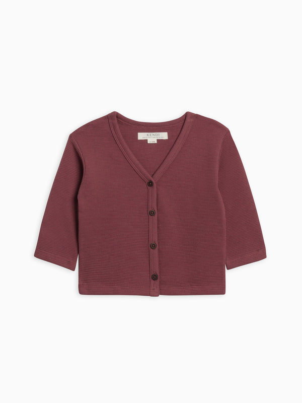 Wells Waffle Knit Button Cardigan Sale : Baby-Kids : Tops : Cardigans : Long Sleeves Kendi Organic Cotton Baby and Kids Nina Waffle Knit Dress