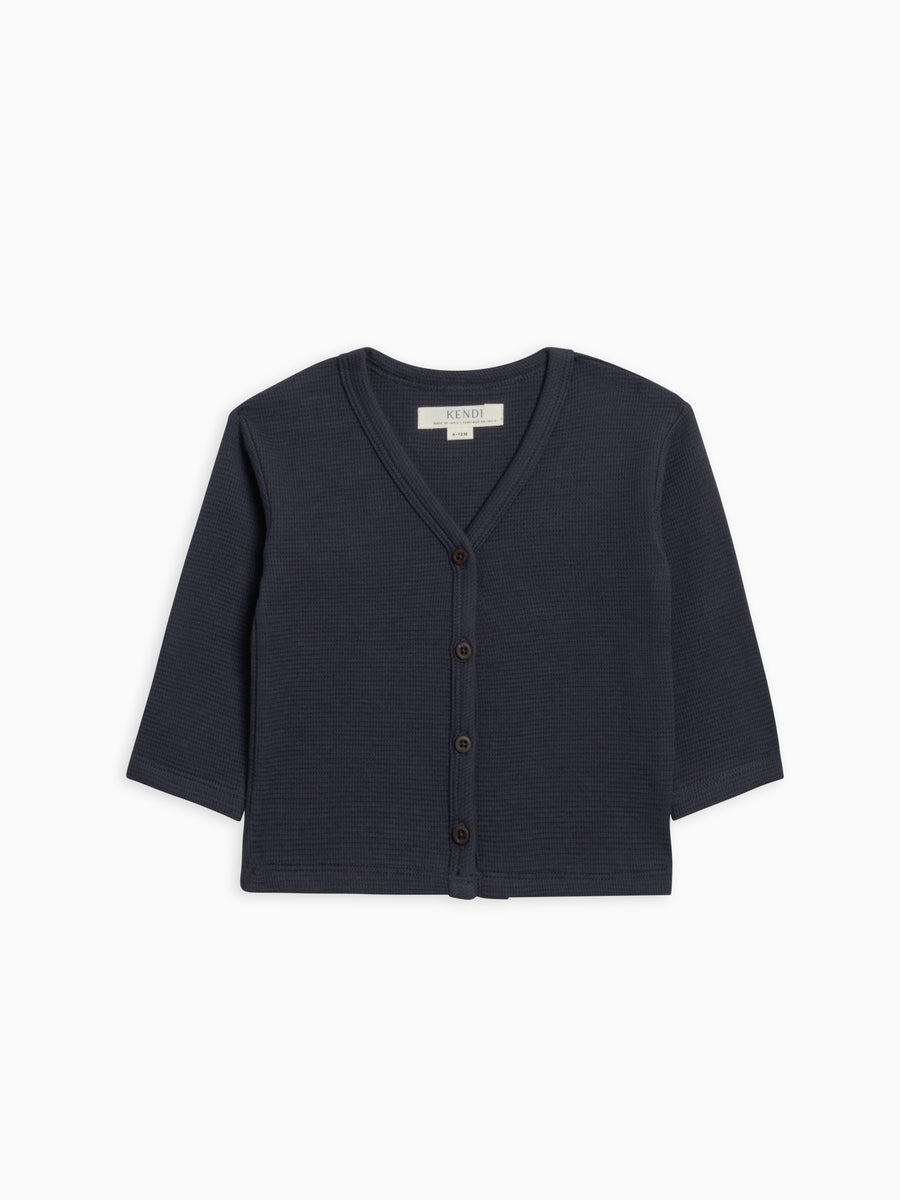Wells Waffle Knit Button Cardigan Sale : Baby-Kids : Tops : Cardigans : Long Sleeves Kendi Organic Cotton Baby and Kids Nina Waffle Knit Dress