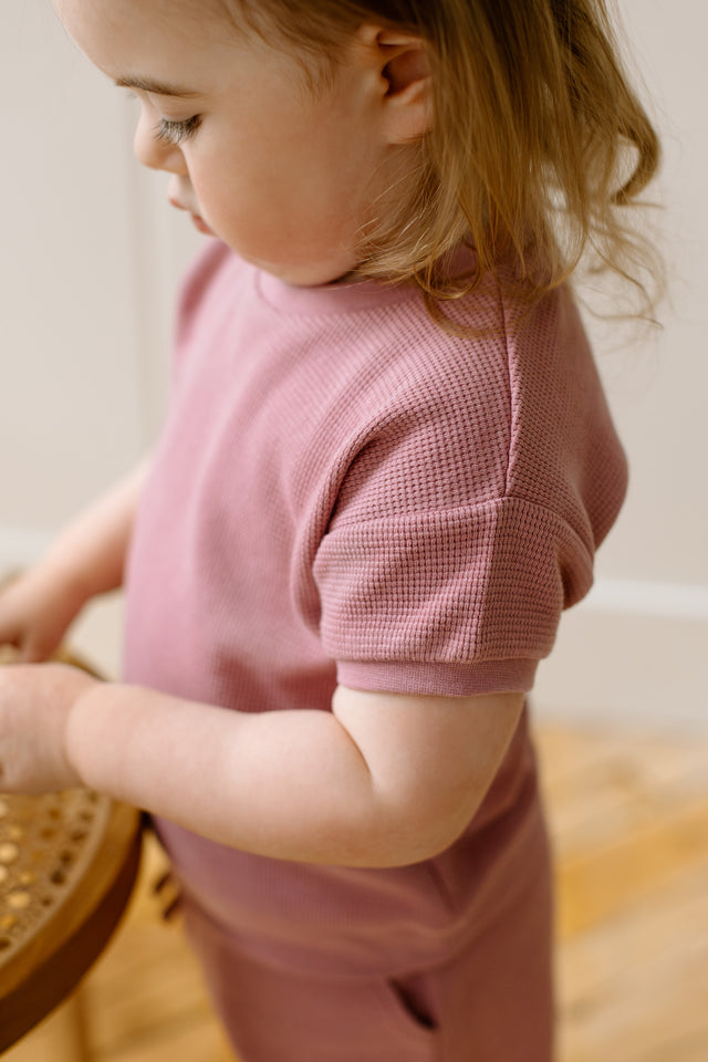 Ali Waffle Tee Baby-Kids : Tops : Tees : Short Sleeves Kendi Organic Cotton Baby and Kids Ali Waffle Tee