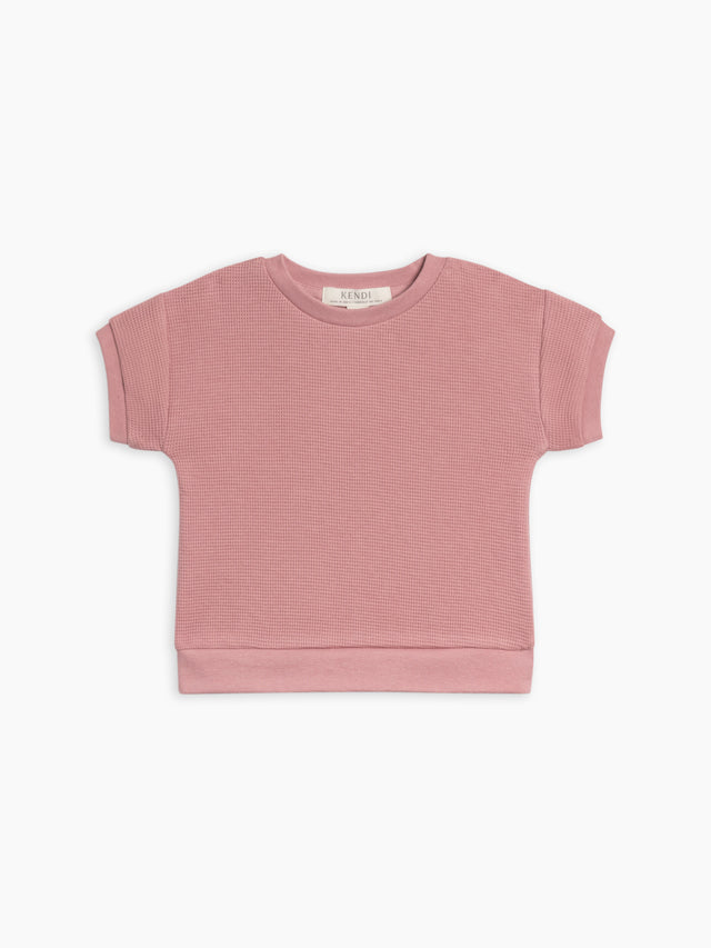 Ali Waffle Tee Baby-Kids : Tops : Tees : Short Sleeves Kendi Organic Cotton Baby and Kids Ali Waffle Tee