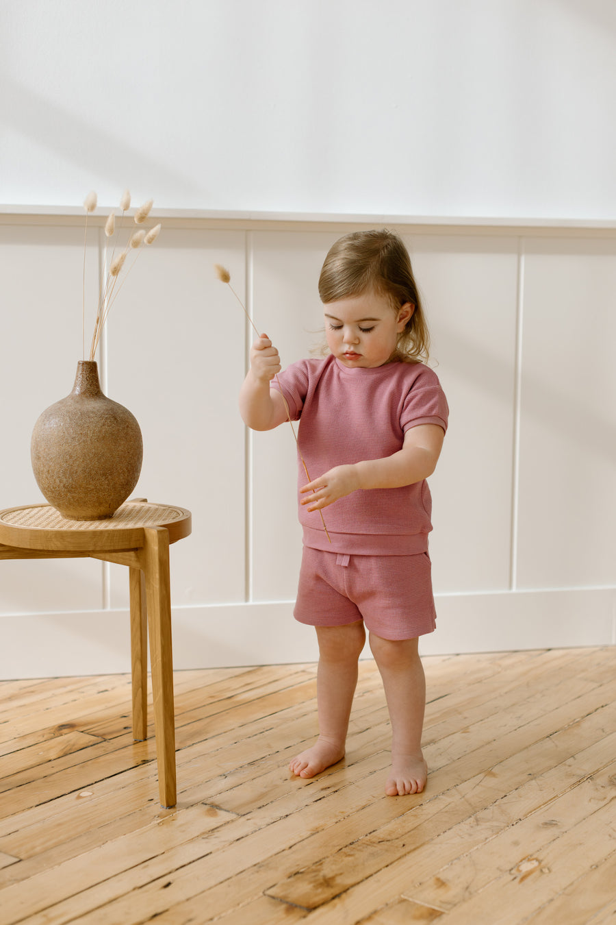 Avery Waffle Shorts Baby-Kids : Bottoms : Shorts Kendi Organic Cotton Baby and Kids Avery Waffle Shorts