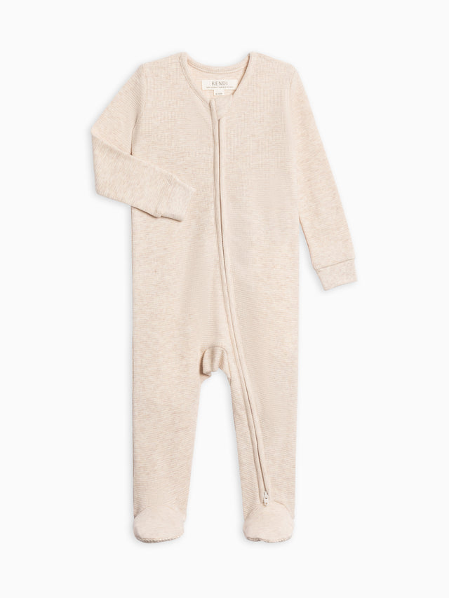 Lane Waffle Knit Zipper Sleeper