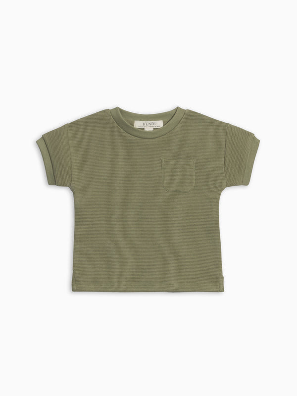 Bailey Waffle Pocket Tee - Fern