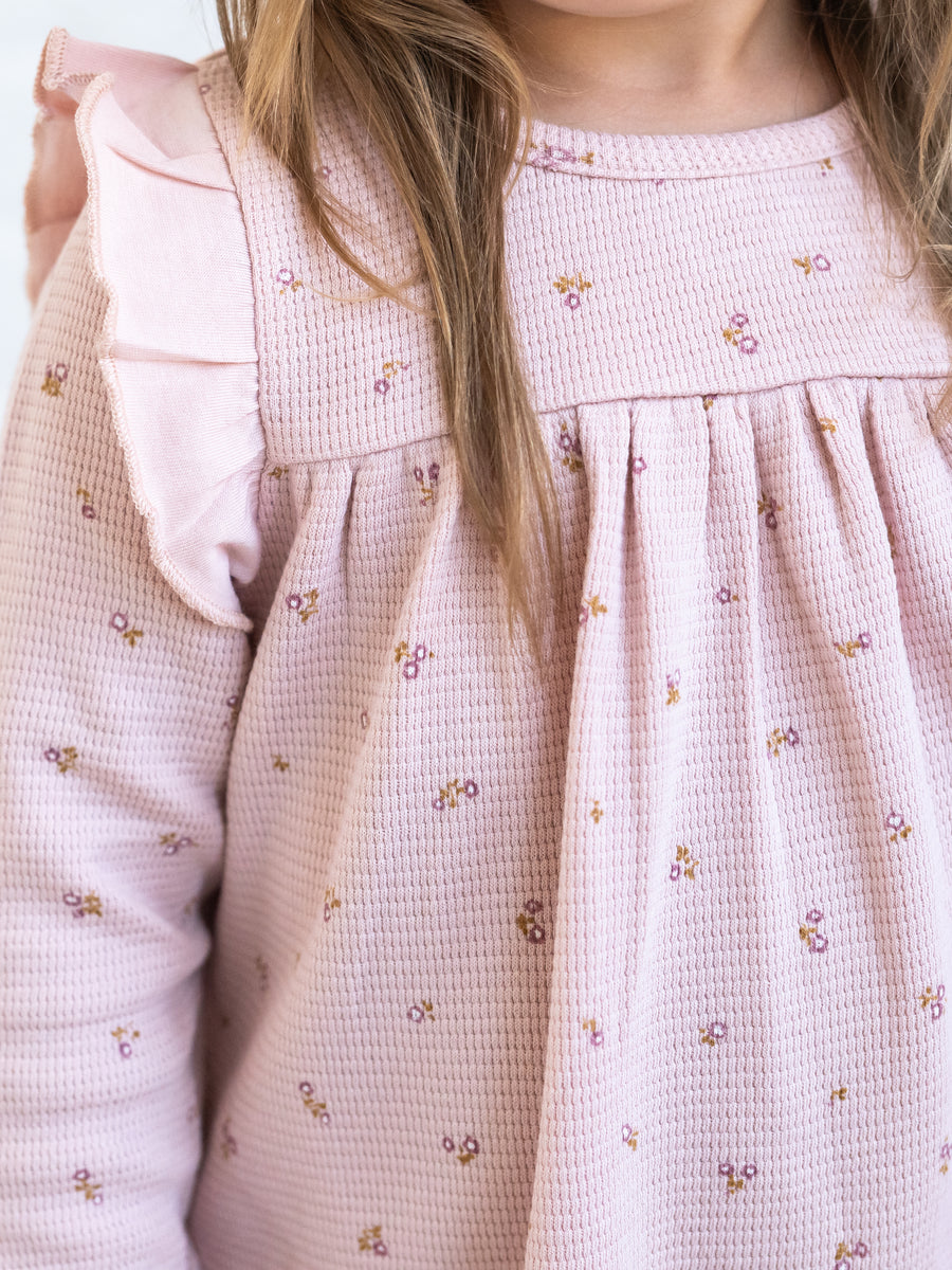 Babette Long Sleeve Waffle Dress - Tilda Floral