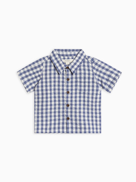 infant button up dress shirt Landon Seersucker Collared Button Down
