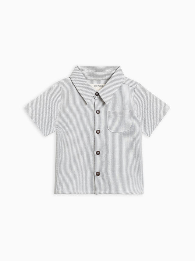 Landon Seersucker Collared Button Down Shirt