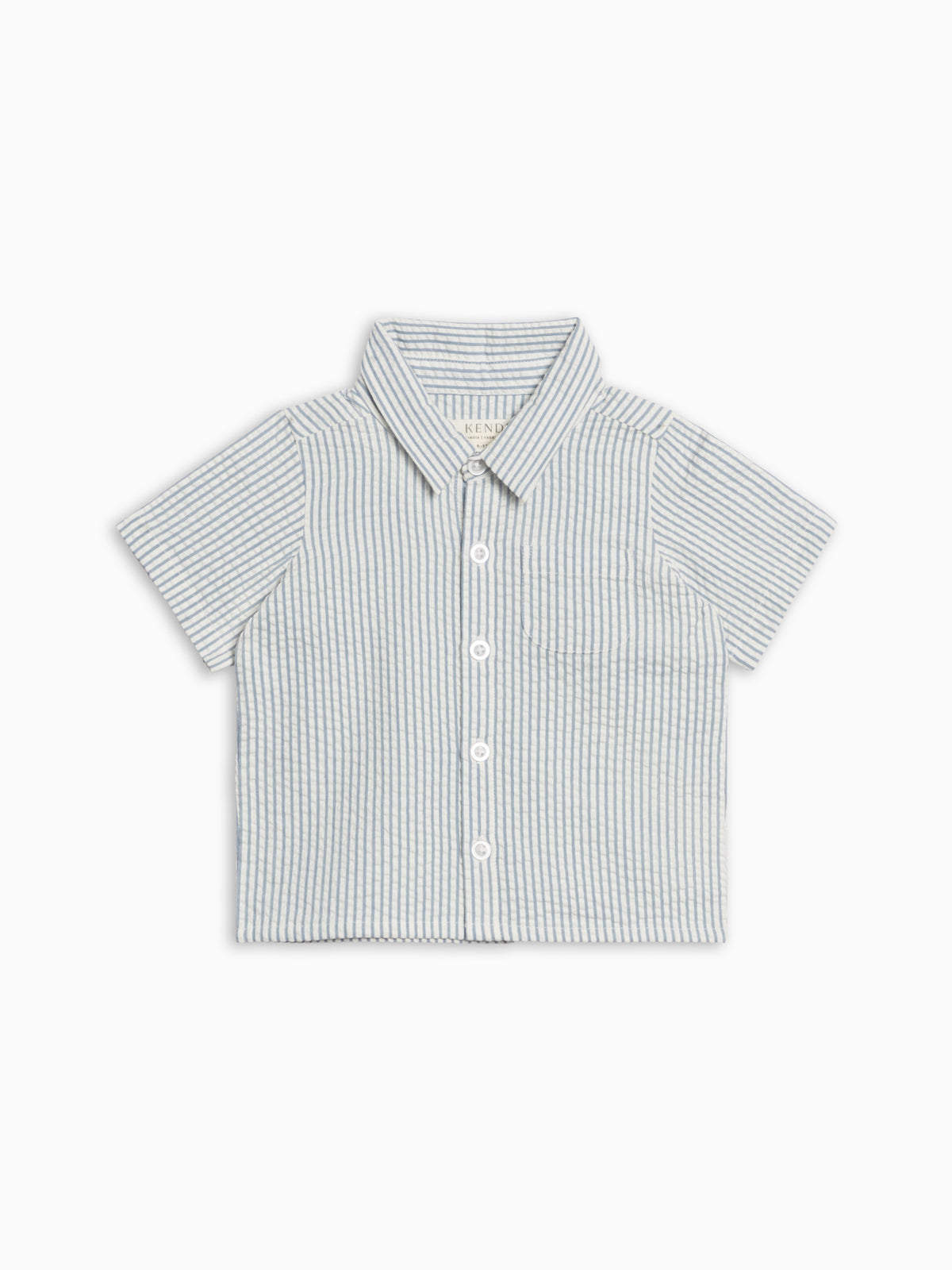 Landon Seersucker Button Down - Regatta  Colored Organics Landon Seersucker Button Down - Regatta | Colored Organics®