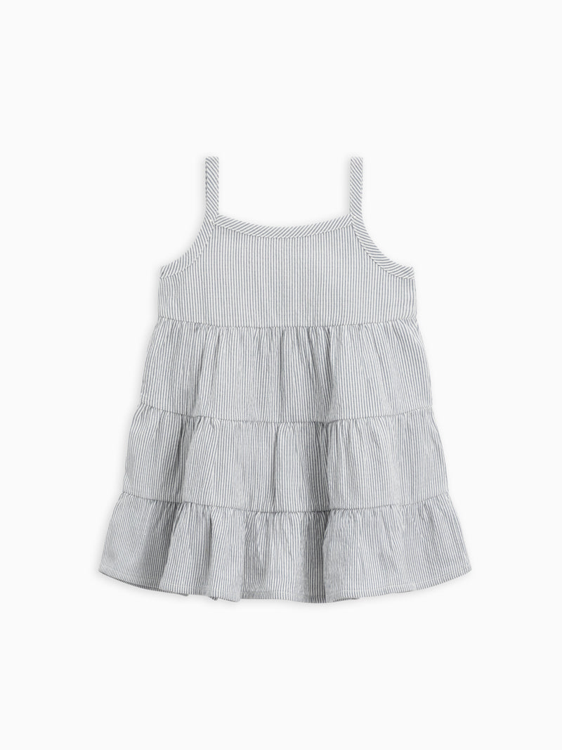 Organic Baby and Kids Cari Seersucker Tiered Dress
