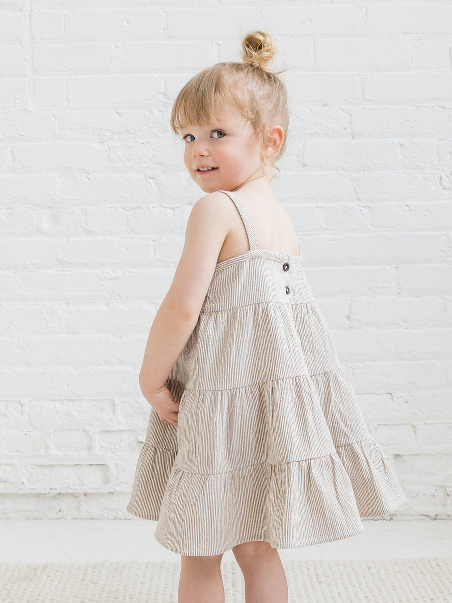 Cari Seersucker Tiered Dress