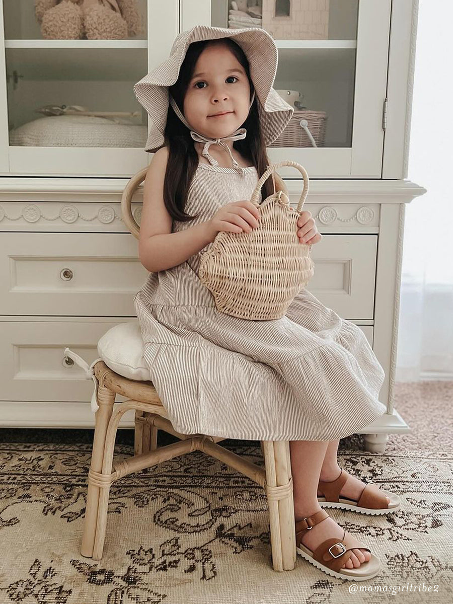 Cari Seersucker Tiered Dress Sale :Baby-Kids :Dresses :Tanks Kendi Organic Cotton Baby and Kids Cari Seersucker Tiered Dress