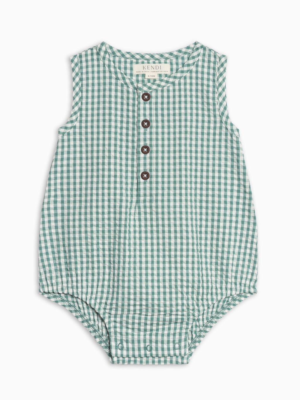 Wren Seersucker Bubble Romper - Golf  Colored Organics Wren Seersucker Bubble Romper - Golf | Colored Organics®