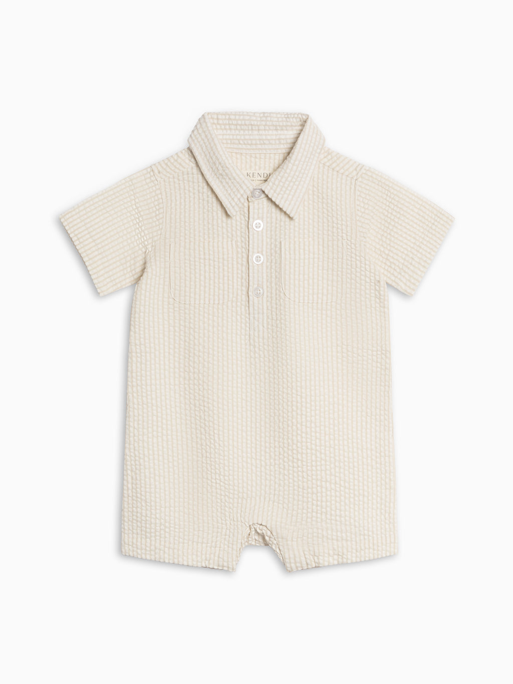 Mato Seersucker Collared Romper - Golf  Colored Organics Mato Seersucker Collared Romper - Golf | Colored Organics®