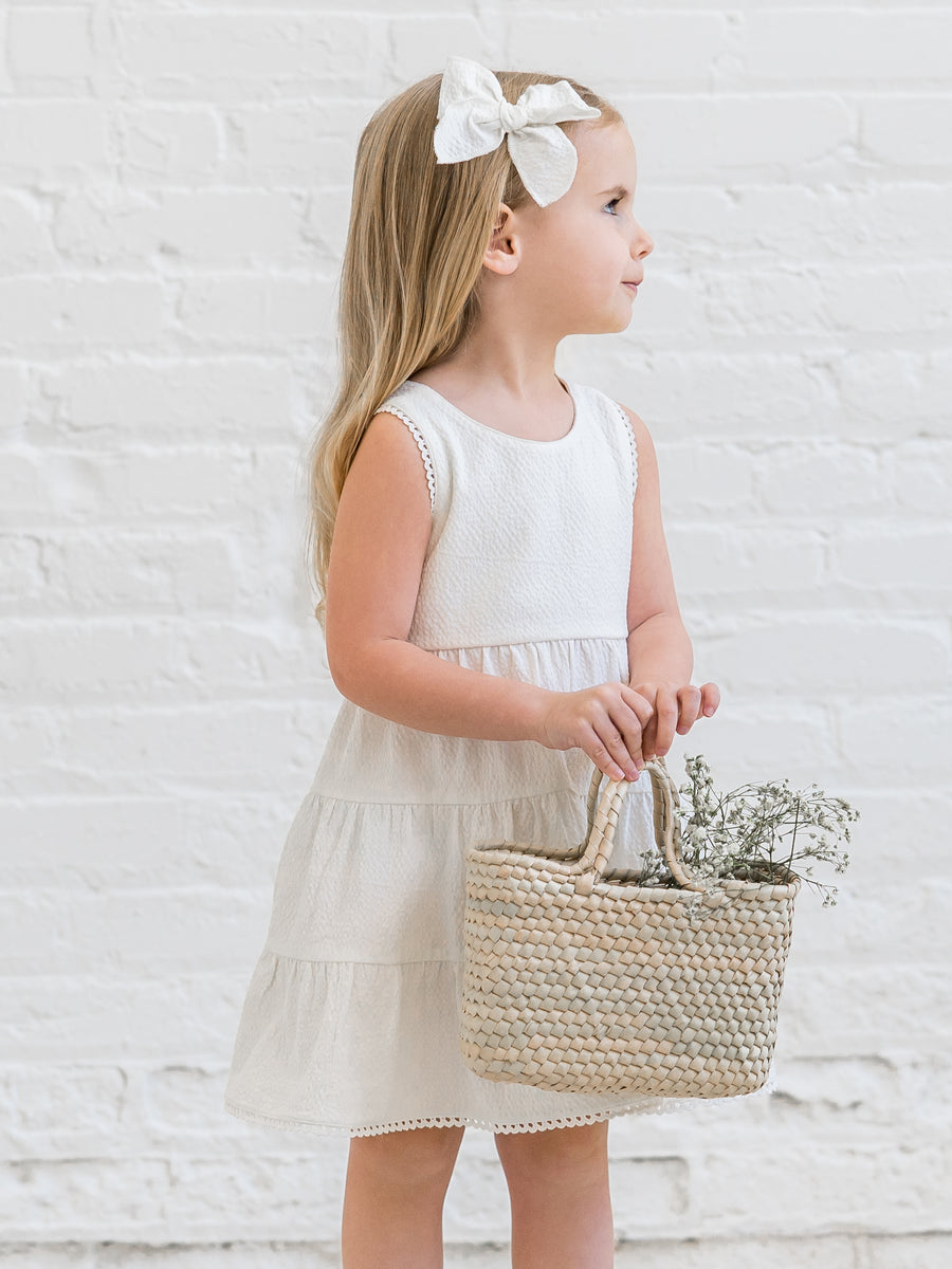 Zoey Seersucker Tiered Dress Baby-Kids :Dresses :Tanks Kendi Organic Cotton Baby and Kids Zoey Seersucker Tiered Dress