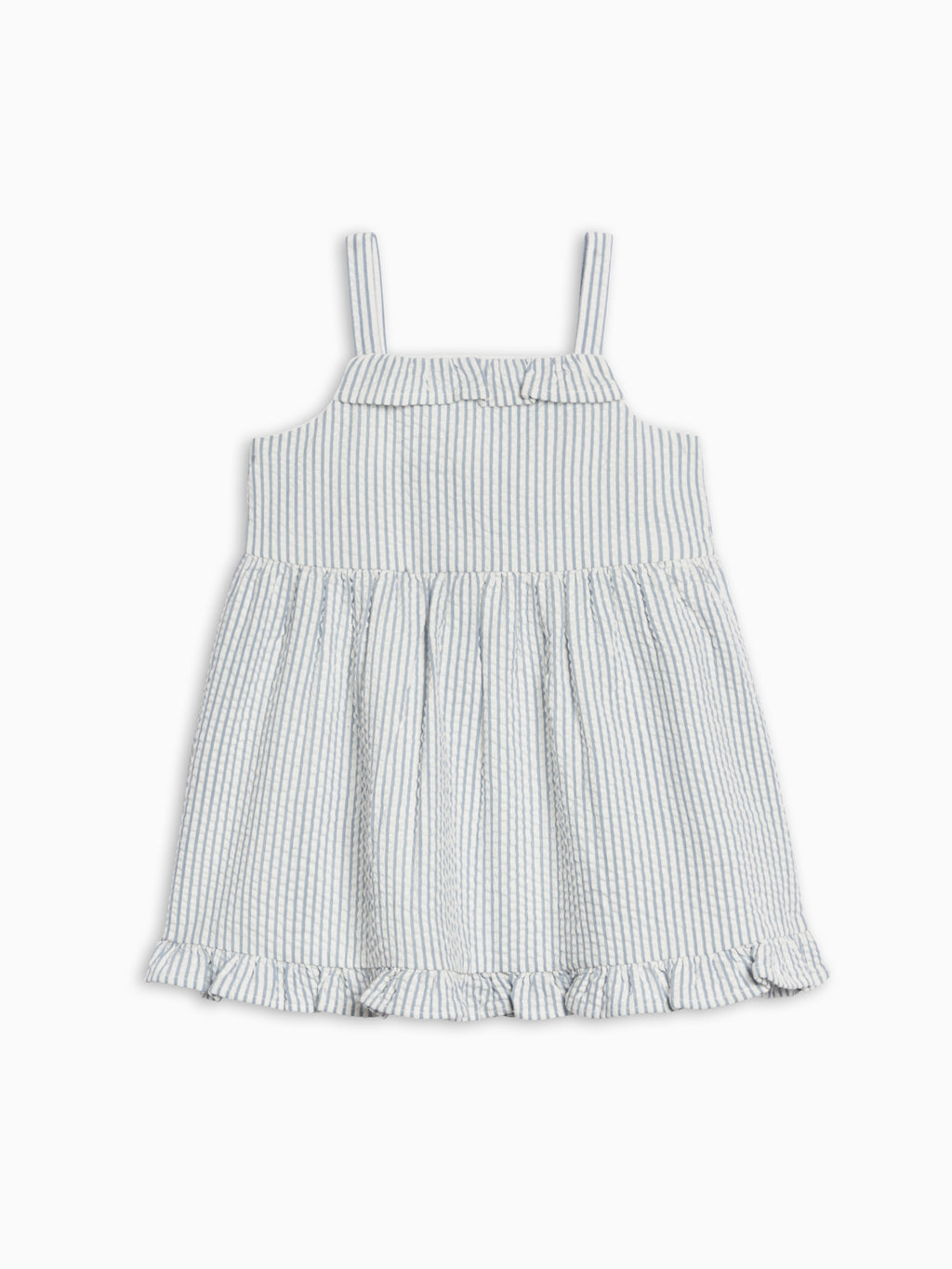 Juliette Seersucker Tank Dress - Shore Stripe / Sea Sale : Baby-Kids : Dresses : Tanks KENDI by Colored Organics Juliette Seersucker Tank Dress - Shore | Colored Organics®