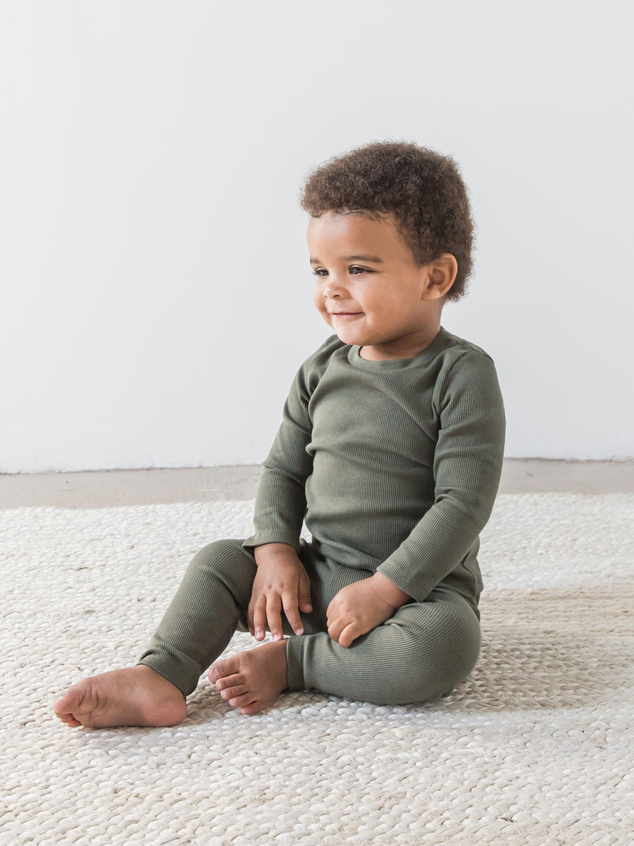 Rory Ribbed Long Sleeve Top Baby-Kids : Tops : Long Sleeve Colored Organics Organic Cotton Baby and Kids Rory Ribbed Long Sleeve Top