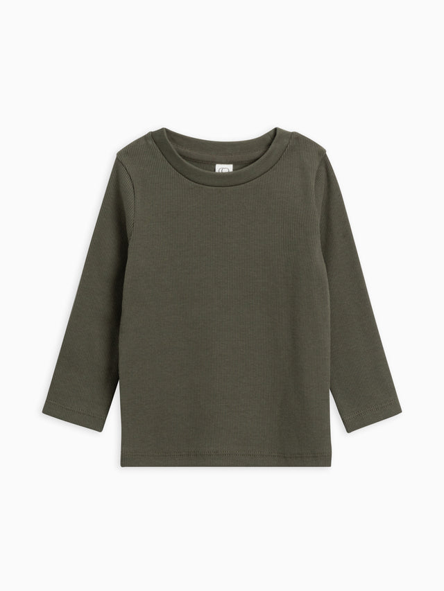 Rory Ribbed Long Sleeve Top Baby-Kids : Tops : Long Sleeve Colored Organics Organic Cotton Baby and Kids Rory Ribbed Long Sleeve Top