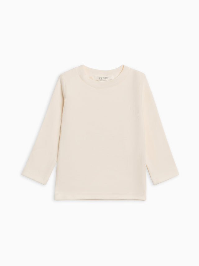 Rory Ribbed Long Sleeve Top Sale :Baby-Kids :Tops :Tees :Long Sleeves Kendi Organic Cotton Baby and Kids Rory Ribbed Long Sleeve Top