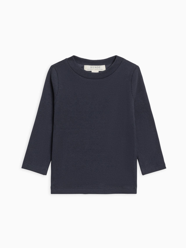 Rory Ribbed Long Sleeve Top Sale :Baby-Kids :Tops :Tees :Long Sleeves Kendi Organic Cotton Baby and Kids Rory Ribbed Long Sleeve Top