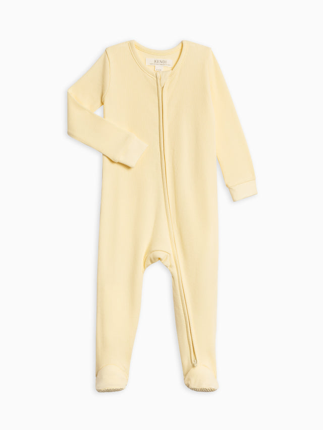 Kit Ribbed Zipper Sleeper Baby :One Pieces :Sleepers :Long Sleeves Kendi Organic Cotton Baby Kit Ribbed Zipper Sleeper