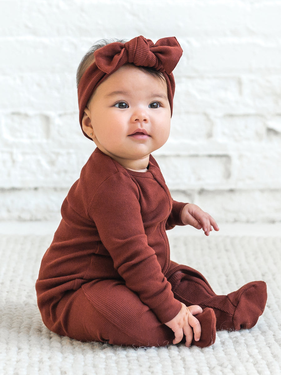 Kit Ribbed Zipper Sleeper Sale :Baby :One Pieces :Sleepers :Long Sleeves Kendi Organic Cotton Baby Kit Ribbed Zipper Sleeper