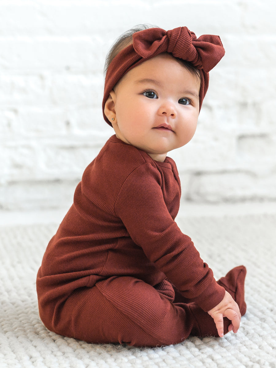 Kit Ribbed Zipper Sleeper Sale :Baby :One Pieces :Sleepers :Long Sleeves Kendi Organic Cotton Baby Kit Ribbed Zipper Sleeper