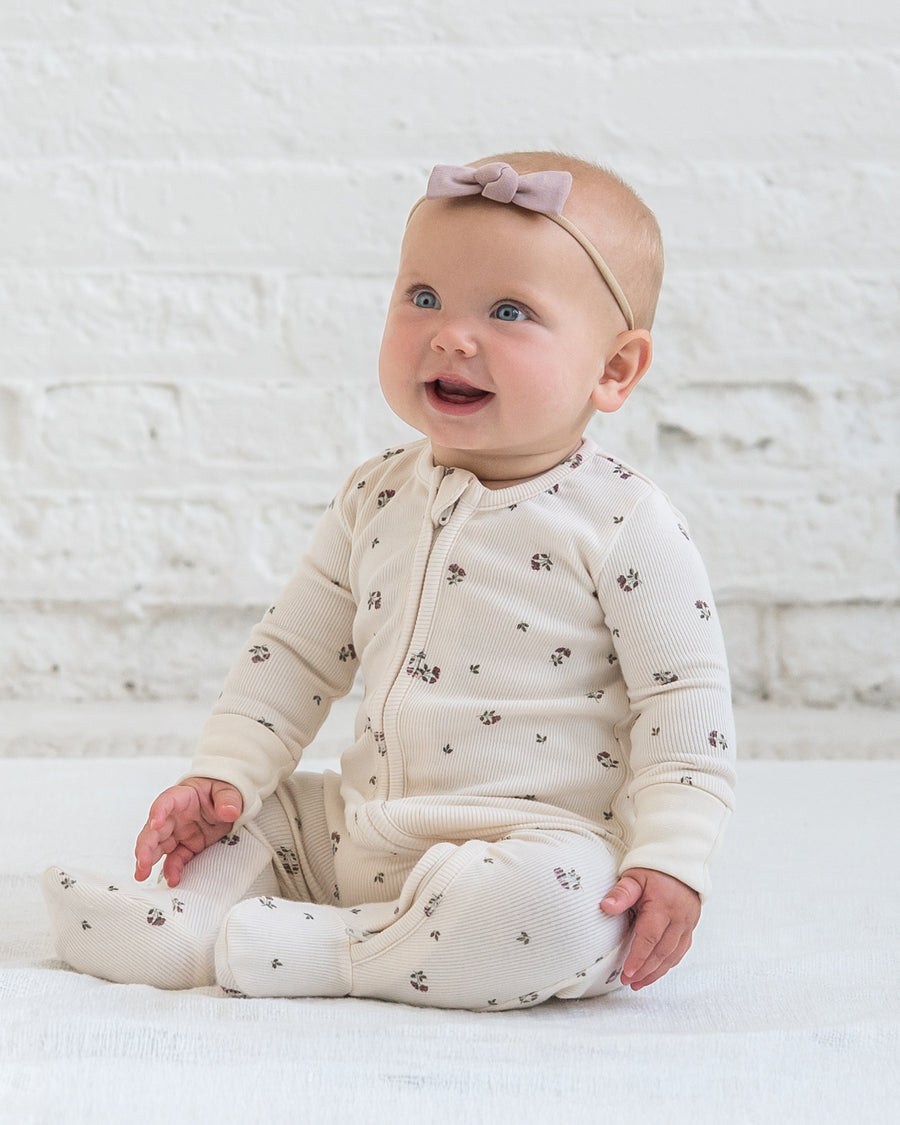 Kit Ribbed Zipper Sleeper Baby : One Pieces : Sleepers : Long Sleeves Kendi Organic Cotton Baby Kit Ribbed Zipper Sleeper