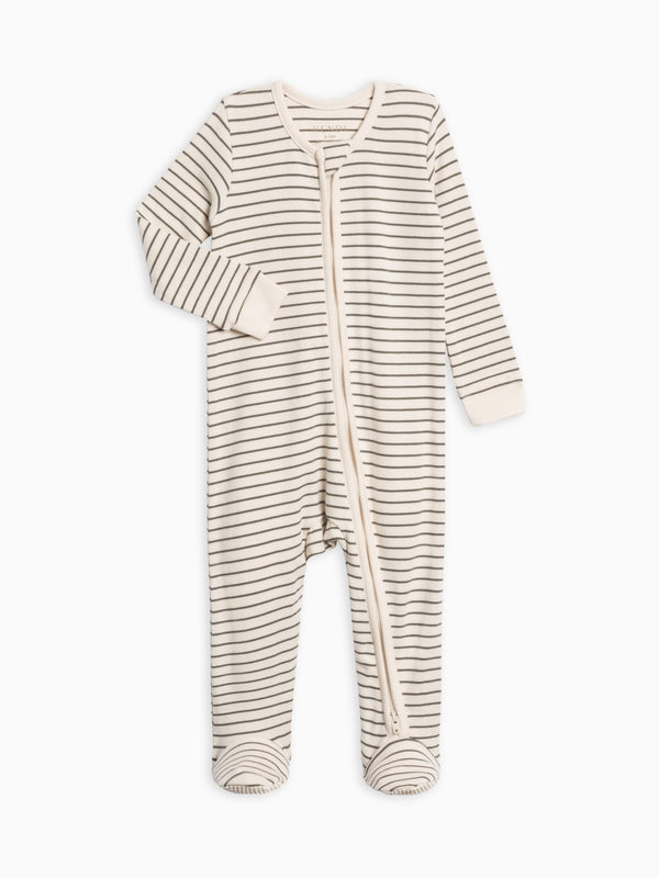Kit Ribbed Zipper Sleeper Baby : One Pieces : Sleepers : Long Sleeves Kendi Organic Cotton Baby Kit Ribbed Zipper Sleeper